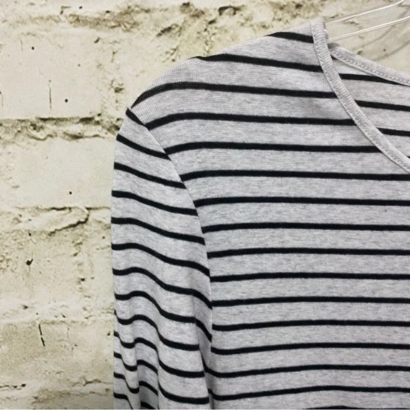 Divided H&M Gray Black Striped Soft Long Sleeve Top - Picture 2 of 4